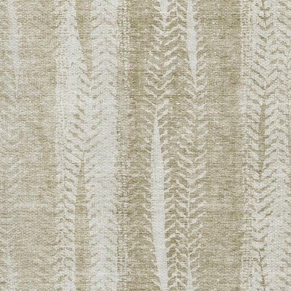 HomeRoots 9' X 12' Beige And Ivory Striped Washable Area Rug – Durable, UV-Protected, Perfect for Busy Homes! 656518