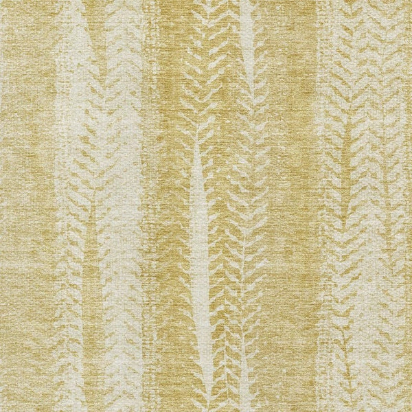 HomeRoots 5' X 8' Gold and Ivory Striped Washable Area Rug - UV Protected, Stain-Resistant, Family-Friendly Design 656527