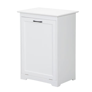 English Elm Trash Cabinet with Adjustable Tilt, White MDF 13-Gallon Hidden Garbage Bin Holder for Home (30.7"H) W2181P357598
