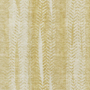 HomeRoots 10' Gold and Ivory Striped Washable Area Rug – Durable, UV-Protected, Perfect for Busy Homes! 656531