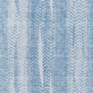 HomeRoots 10' X 14' Sky Blue & Ivory Striped Washable Area Rug with UV Protection for Homes with Kids & Pets 656537