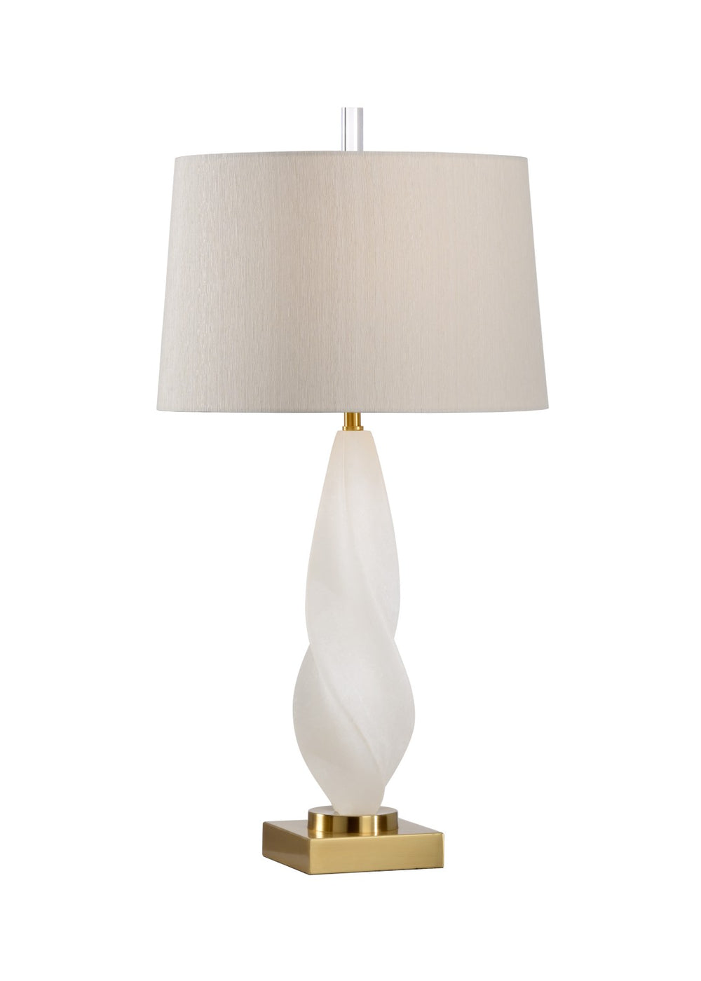 Wildwood Leclair Sculptural Alabaster Table Lamp With Antique Brass Base — Twirl Design, Warm Diffused Glow (98) 65654