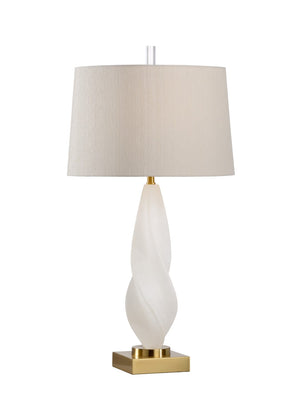Wildwood Leclair Sculptural Alabaster Table Lamp With Antique Brass Base — Twirl Design, Warm Diffused Glow (98) 65654