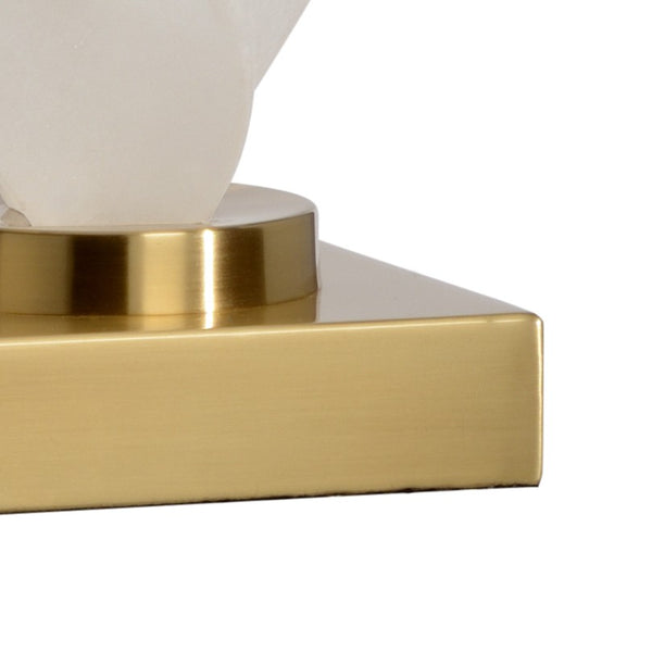 Wildwood Leclair Sculptural Alabaster Table Lamp With Antique Brass Base — Twirl Design, Warm Diffused Glow (98) 65654