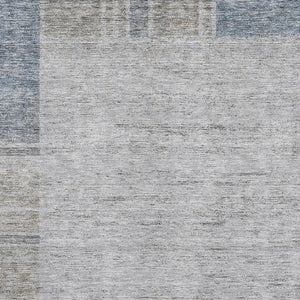 HomeRoots 8' X 10' Stylish Taupe and Blue Geometric Area Rug – Washable, UV Protected, Stain Resistant Design 656547