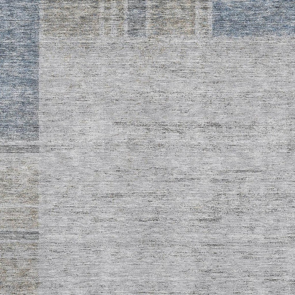 HomeRoots 8' X 10' Stylish Taupe and Blue Geometric Area Rug – Washable, UV Protected, Stain Resistant Design 656547