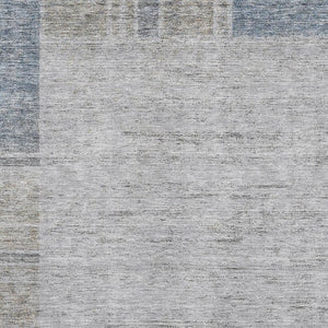 HomeRoots 10' X 14' Taupe and Blue Geometric Area Rug - Washable, UV-Protected, Durable for Busy Homes! 656549