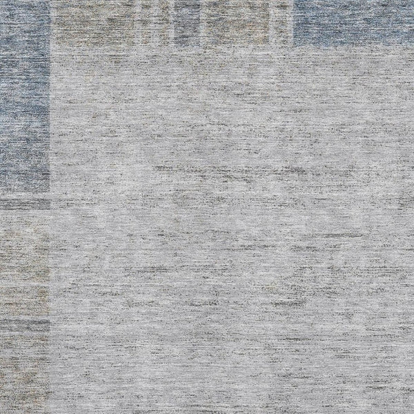 HomeRoots 10' X 14' Taupe and Blue Geometric Area Rug - Washable, UV-Protected, Durable for Busy Homes! 656549