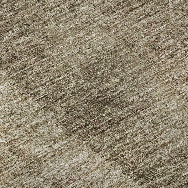 HomeRoots 8' Modern Abstract Brown, Beige & Blue Round Rug - Washable, UV Protected & Stain-Resistant Design! 656552