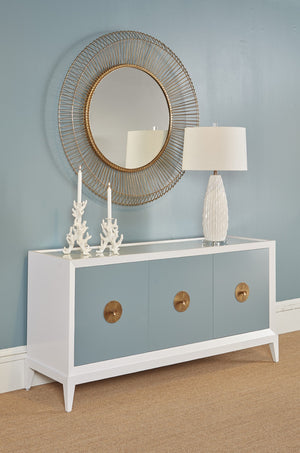 Wildwood Saguaro Ceramic Lamp With Gloss White Glaze & Clear Crystal Base — 32" Tall Ribbed Desert Accent Light 65656