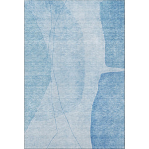 HomeRoots 9' X 12' Blue And Ivory Abstract Area Rug - Stylish, Washable, UV-Protected for Busy Homes & Pets 656560