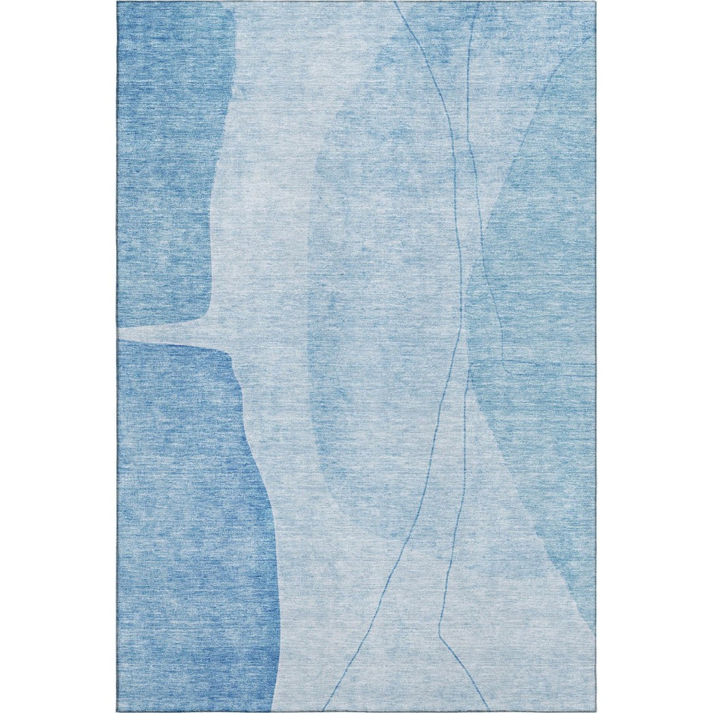HomeRoots 10' X 14' Blue And Ivory Abstract Area Rug – Stylish, Washable, UV-Resistant for High-Traffic Spaces 656561