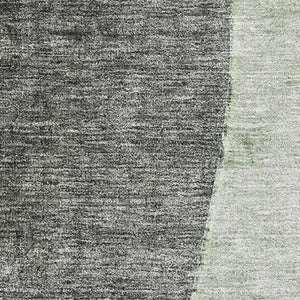 HomeRoots 5' X 8' Washable Area Rug in Green Gray Ivory – Modern, Stain-Resistant, UV Protected Design! 656563