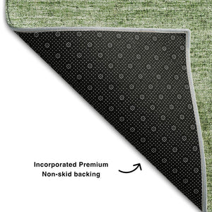HomeRoots 10' X 14' Stylish Abstract Area Rug in Green, Gray & Ivory - Washable, Stain Resistant & UV Protected! 656567