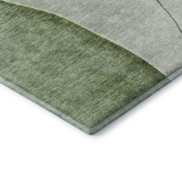 HomeRoots 10' X 14' Stylish Abstract Area Rug in Green, Gray & Ivory - Washable, Stain Resistant & UV Protected! 656567