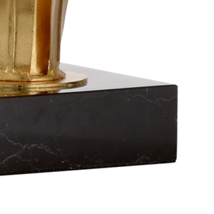 Wildwood Lilith Sculptural Table Lamp With Antique Gold Leaf & Black Marble Base — 1960S Vintage Glam Accent 65658-2
