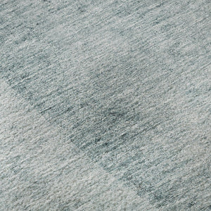 HomeRoots 8' Teal Gray and Ivory Abstract Round Rug - Washable, UV-Protected, Stylish for Any Home Decor 656582