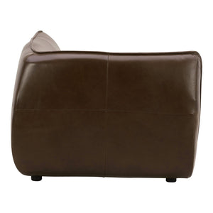 English Elm Zeppelin Top-grain Aniline Leather Corner Chair with Patina-rich Hickory Finish B2769P504212