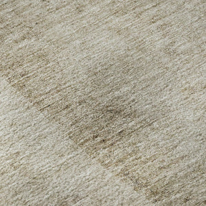 HomeRoots 8' Stylish Taupe Beige & Gray Abstract Washable Round Rug with UV Protection for Modern Spaces 656588