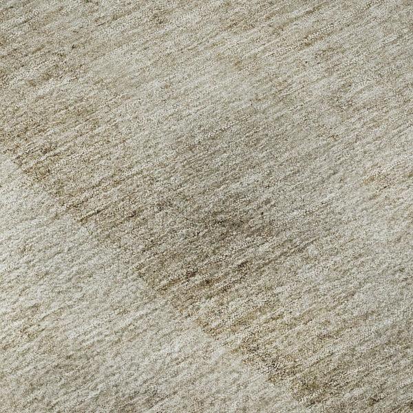 HomeRoots 8' Stylish Taupe Beige & Gray Abstract Washable Round Rug with UV Protection for Modern Spaces 656588