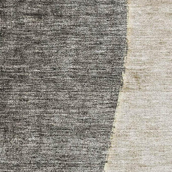 HomeRoots 9' X 12' Stylish Taupe Beige & Gray Abstract Washable Area Rug with UV Protection for Modern Spaces 656590