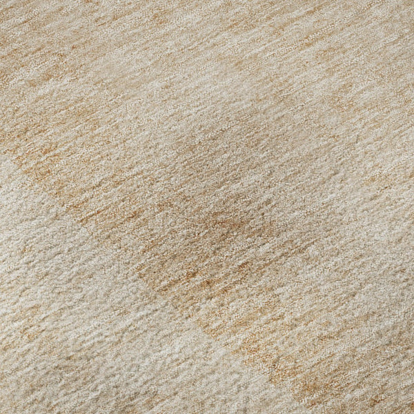 HomeRoots 8' Modern Terra Cotta & Beige Abstract Washable Round Rug with UV Protection for High-Traffic Homes 656594