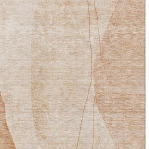 HomeRoots 8' X 10' Durable Terra Cotta & Beige Abstract Area Rug - Machine Washable, Stain Resistant Design 656595