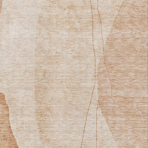 HomeRoots 9' X 12' Versatile Terra Cotta & Beige Abstract Area Rug - Washable, UV Protected, Ideal for Homes 656596