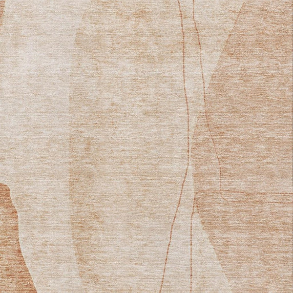 HomeRoots 9' X 12' Versatile Terra Cotta & Beige Abstract Area Rug - Washable, UV Protected, Ideal for Homes 656596