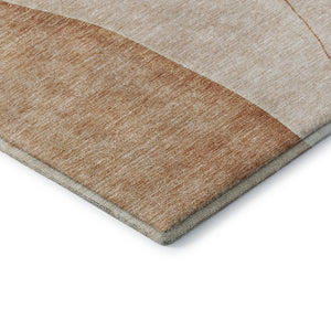 HomeRoots 10' X 14' Terra Cotta & Beige Abstract Area Rug - Washable, UV Protected, Perfect for Living Spaces! 656597