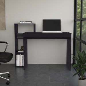 English Elm Foxburg Matte Black Writing Desk with Open Shelves for Home Office or Study B092P474485