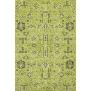 HomeRoots 9' X 12' Artichoke Green Gray Charcoal Oriental Rug - Washable, Stain-Resistant, UV Protected Beauty 656602