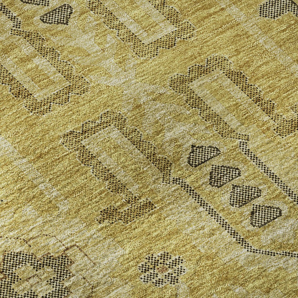 HomeRoots 5' X 8' Elegant Gold Charcoal Oriental Washable Area Rug with UV Protection for Busy Homes 656617