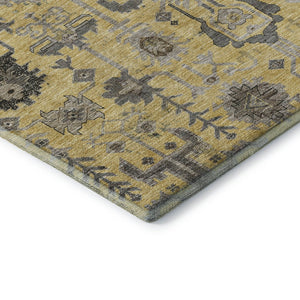 HomeRoots 8' X 10' Amber Gray & Charcoal Oriental Area Rug - Stain Resistant, UV Protected, Durable & Elegant 656631