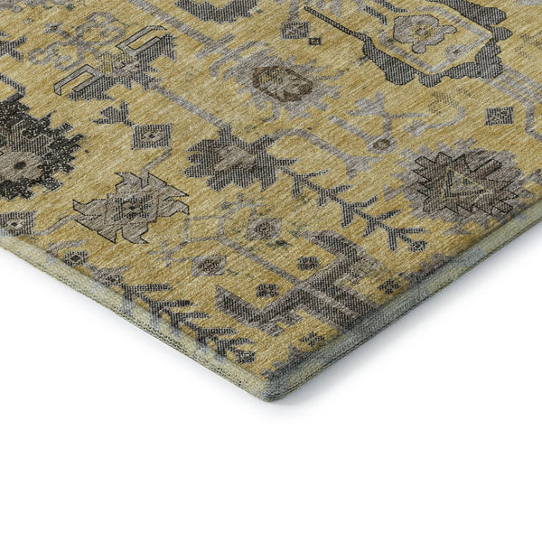 HomeRoots 8' X 10' Amber Gray & Charcoal Oriental Area Rug - Stain Resistant, UV Protected, Durable & Elegant 656631