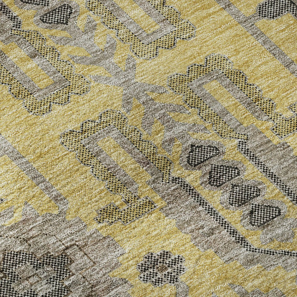 HomeRoots 8' X 10' Amber Gray & Charcoal Oriental Area Rug - Stain Resistant, UV Protected, Durable & Elegant 656631