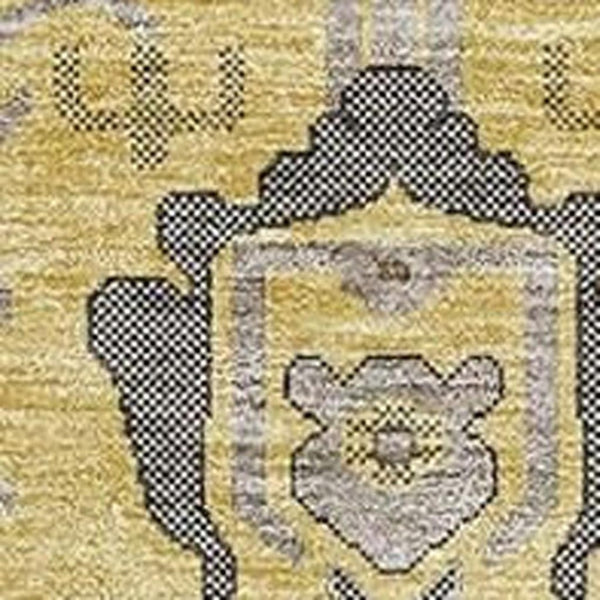 HomeRoots 10' X 14' Amber Gray and Charcoal Oriental Washable Area Rug - Durable, Stylish, UV-Resistant Design 656633