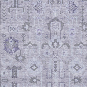 HomeRoots 5' X 8' Lavender Gray & Ivory Oriental Area Rug - Stain Resistant, UV Protected, Durable & Stylish 656641