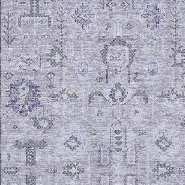 HomeRoots 5' X 8' Lavender Gray & Ivory Oriental Area Rug - Stain Resistant, UV Protected, Durable & Stylish 656641