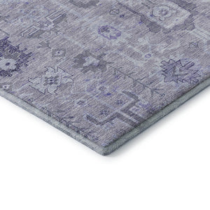 HomeRoots 10' X 14' Elegant Lavender Gray and Ivory Oriental Rug - Washable, Stain Resistant & UV Protected 656645