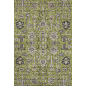 HomeRoots 9' X 12' Olive Green Gray Charcoal Oriental Area Rug - Washable, UV Protected, Durable & Stylish 656656