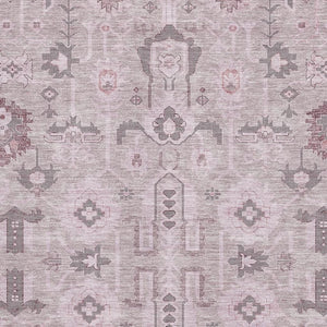 HomeRoots 10' X 14' Pink Gray Beige Washable Area Rug - Durable, UV-Resistant, Easy-Care for Family Spaces 656663