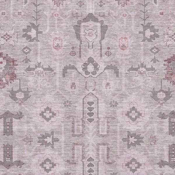 HomeRoots 10' X 14' Pink Gray Beige Washable Area Rug - Durable, UV-Resistant, Easy-Care for Family Spaces 656663