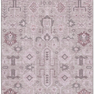 HomeRoots 10' X 14' Pink Gray Beige Washable Area Rug - Durable, UV-Resistant, Easy-Care for Family Spaces 656663