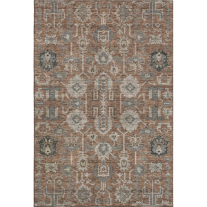 HomeRoots 9' X 12' Elegant Rust Gray Charcoal Oriental Washable Area Rug with UV Protection for High-Traffic Spaces 656668