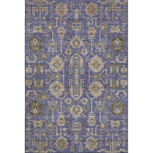HomeRoots 5' X 8' Elegant Purple, Beige & Charcoal Oriental Washable Area Rug with UV Protection & Durability 656671