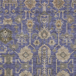 HomeRoots 5' X 8' Elegant Purple, Beige & Charcoal Oriental Washable Area Rug with UV Protection & Durability 656671