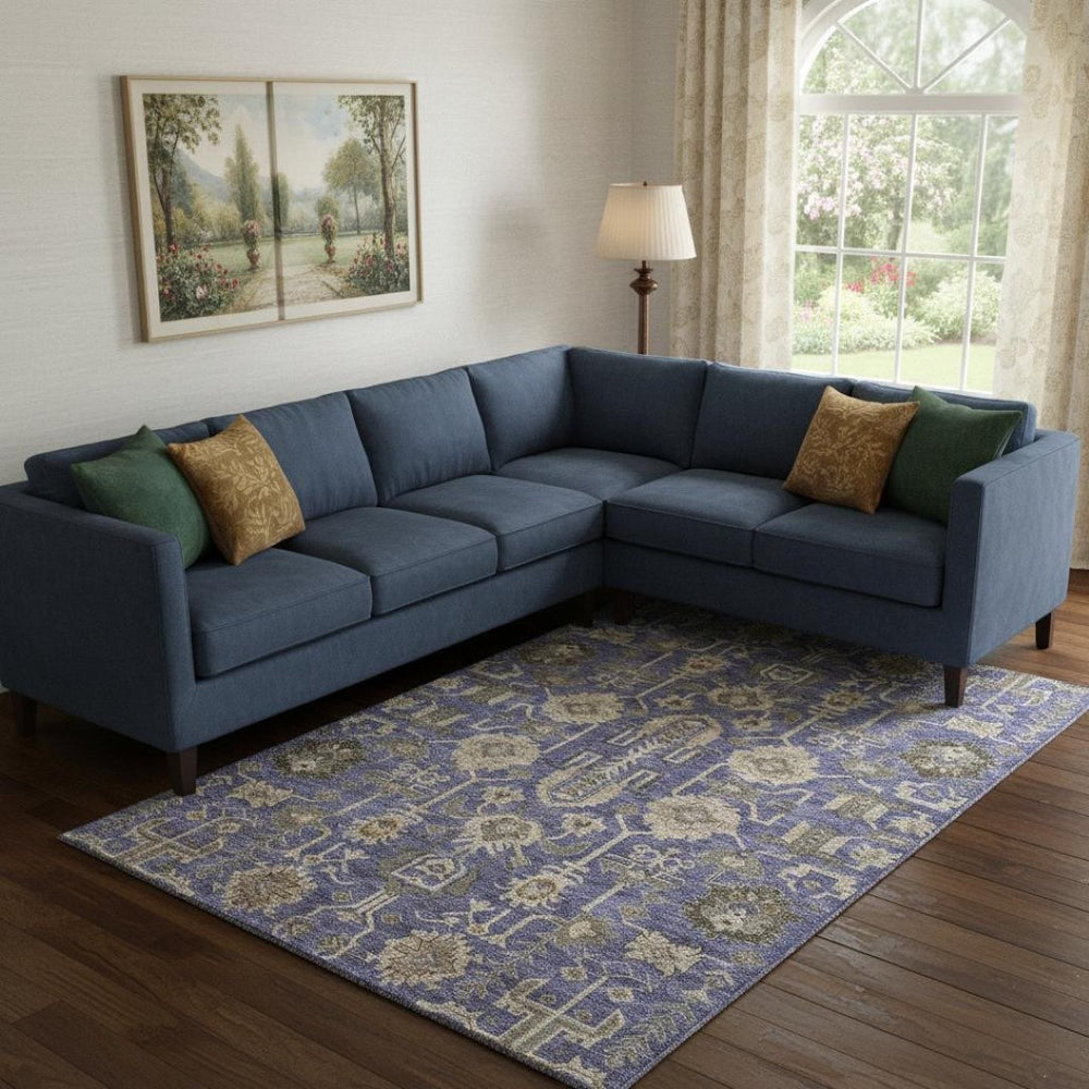 HomeRoots 8' X 10' Stylish Purple Beige Charcoal Washable Area Rug - Durable, UV-Resistant, Perfect for Families 656673