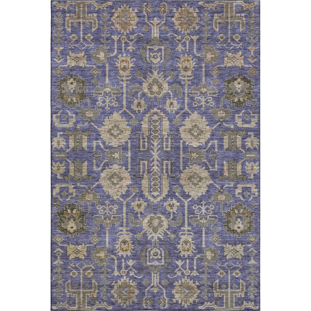 HomeRoots 9' X 12' Oriental Washable Area Rug in Purple, Beige & Charcoal – Durable, Stain-Resistant & UV Safe! 656674