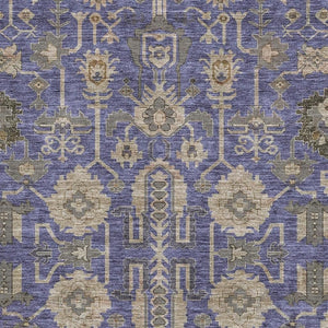 HomeRoots 9' X 12' Oriental Washable Area Rug in Purple, Beige & Charcoal – Durable, Stain-Resistant & UV Safe! 656674